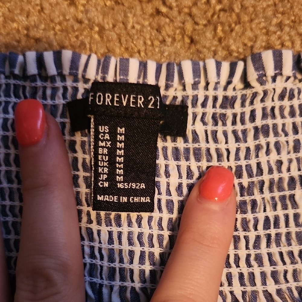Forever 21 Blue and White Striped Dress - Picture 2 of 4